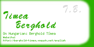 timea berghold business card